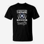 Lustiges Teneriffa-Therapie T-Shirt Schwarz für Urlauber