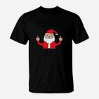 Lustiges Weihnachtsmann Grafik T-Shirt, Witziges Weihnachts-Shirt Schwarz