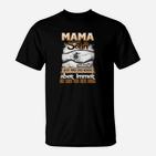 Mama Schutz Engelsflügel Schwarzes T-Shirt mit Emotionaler Botschaft