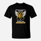 Mannheim Stolz Schwarzes T-Shirt, Adler Löwen Wappen Tee