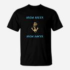 Maritimes Anker T-Shirt Mein Meer, Mein Anker in Blau und Gold