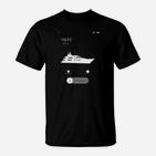 Maritimes T-Shirt für Herren mit elegantem Yacht-Design – Schwarz