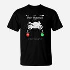 Motorradfahrer T-Shirt Schwarz - Mein Motorrad ruft an Motiv