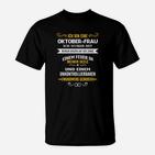 Oktober-Frau Geburtstag T-Shirt, Spruch mit Feuerseele & Wortgewand