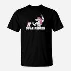Opaeinhorn T-Shirt in Schwarz, Lustiges Einhorn-Design