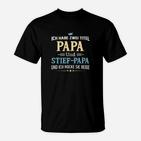 Papa und Stiefpapa Rocken Themen-Shirt, Zwei Titel Design in Schwarz
