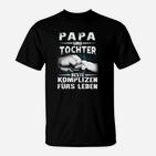 Papa und Tochter Beste Komplizen T-Shirt, Schwarzes Familien Tee