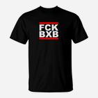 Schwarz-Rotes Statement-T-Shirt mit FCK BXB-Aufdruck für Fans