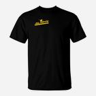 Schwarz Sportliches Herren T-Shirt mit Gelbem Logo