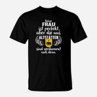 Schwarzes Damen-T-Shirt mit Frauen aus Altstätten Spruch, Fast Perfekt