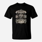 Schwarzes Geburtsjahr 1972 Legenden T-Shirt, Personalisiertes Jahrgang Tee