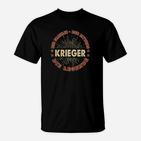 Schwarzes Krieger-Legenden Vintage T-Shirt, Retro Design Tee