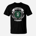 Schwarzes Steirer Wappen T-Shirt für Herren mit Österreich-Print