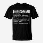 Schwarzes T-Shirt Fachkraft für Lagerlogistik Definition, Beruf Humor Tee