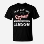 Schwarzes T-Shirt Ich Bin Ein Original Hesse, Hessisches Motiv