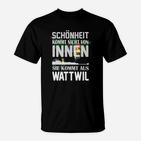 Schwarzes T-Shirt mit Wattwil-Spruch, Humorvoller Aufdruck