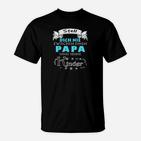 Schwarzes T-Shirt, Papa und seine Kinder Schutz, Lustiges Familien Tee