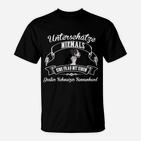 Schwarzes T-Shirt Unterschätze Nie Frau mit Großem Schweizer Sennenhund