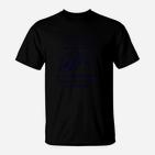 Schwarzes Unisex T-Shirt mit blauem Textdesign, Stilvolles Casual Tee