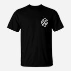 Schwarzes Unisex T-Shirt mit Weißem Logo-Druck, Stilvolles Design-Shirt