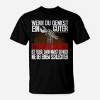 Schweißer-Motto Schwarzes T-Shirt, Guter vs. Schlechter Kfz-Mechaniker Tee