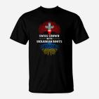 Schweizerisch-Ukrainisches Wurzeln T-Shirt, Baum-Design für Ukrainer in Schweiz