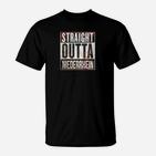 Straight Outta Niederrhein Schwarzes T-Shirt, Regionales Design Tee