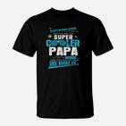 Super Cooler Papa Schwarzes T-Shirt, Lustiges Oberteil für Vatertag