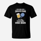 Tischtennis und Bier Herren T-Shirt, Lustiges Motiv für Männer