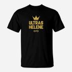 Ultras Helene Fan-T-Shirt Schwarz, Goldene Krone & Schriftzug Design