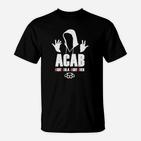 Unisex Schwarzes T-Shirt mit ACAB-Slogan und Grafik