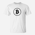 Bitcoin Logo Unisex T-Shirt in Weiß, Krypto Mode