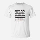 Bonus Papa Herz-Botschaft T-Shirt, Liebevolles Geschenk