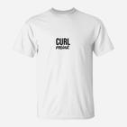 Curl Power Slogan T-Shirt in Weiß, Locken Stärke Mode Tee