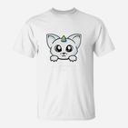 Einhorn-Kätzchen Design Unisex T-Shirt in Weiß