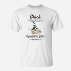 Glückliches Kajakfahren T-Shirt mit deutschem Spruch und Grafik