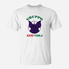 Gruppo Anti Viola T-Shirt, Schweinedesign Lustiges Motiv