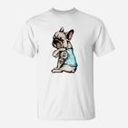Hipster Bulldog T-Shirt, Stylisches Outfit für Hundeliebhaber