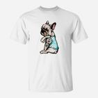 Hipster Bulldogge T-Shirt, Trendiges Cartoon-Design