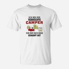 Lustiges Camping T-Shirt: Verrückter Camper Warnung Spruch