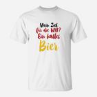 Lustiges Fußball WM T-Shirt WM-Ziel: Ein kaltes Bier, Herren, Weiß