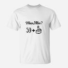 Lustiges Geburtstag T-Shirt Mein Alter? 59+ Mittelfinger-Design