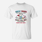 Lustiges Schwangerschafts-T-Shirt Hallo Mama für werdende Mütter