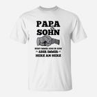 Papa & Sohn Handabdruck T-Shirt, Herz an Herz Design