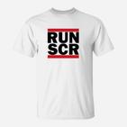 Street Style Weißes T-Shirt mit RUN SCR Aufdruck