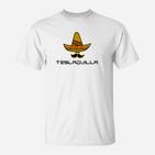 Teslaquila Wortspiel mit Sombrero T-Shirt, Lustiges Herren Outfit