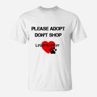 Tierrettung T-Shirt Unisex: Bitte Adoptieren, Nicht Kaufen Herz & Pfoten-Design