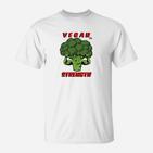 Vegan Strength Brokkoli Motiv T-Shirt für Herren, Motivations-Design