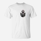 Weißes Herren T-Shirt mit Katzenfoto-Aufdruck, Stilvolles Shirt für Katzenliebhaber