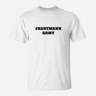 Weißes T-Shirt #BARTMANN ARMY, Trendiges Tee für Bartfans
